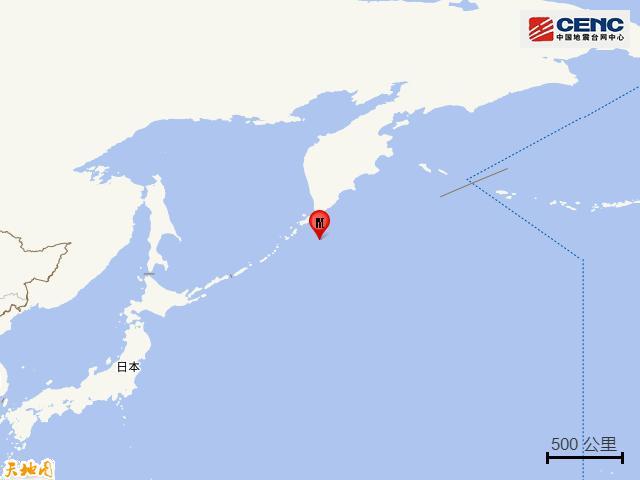 千岛群岛以东海域发生6.2级地震