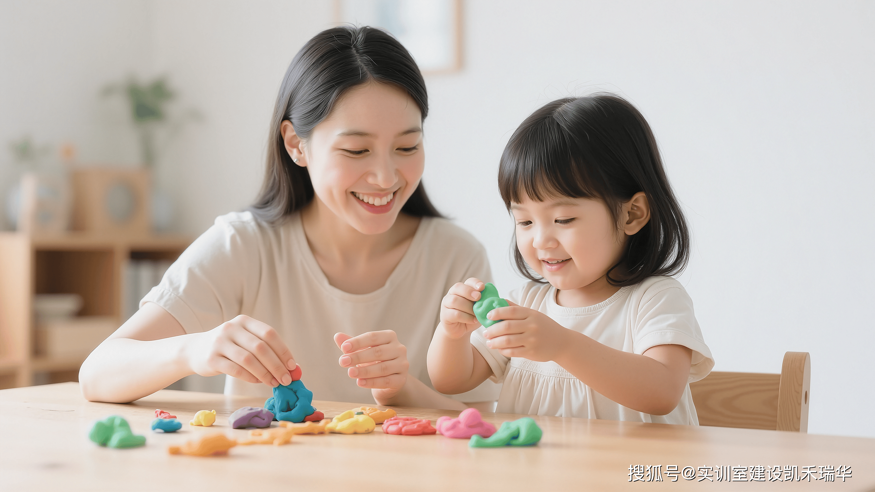 花瓣素材_常规内容-人物系列写实感亚洲面孔女人陪女儿玩橡皮泥图片_194618656.png