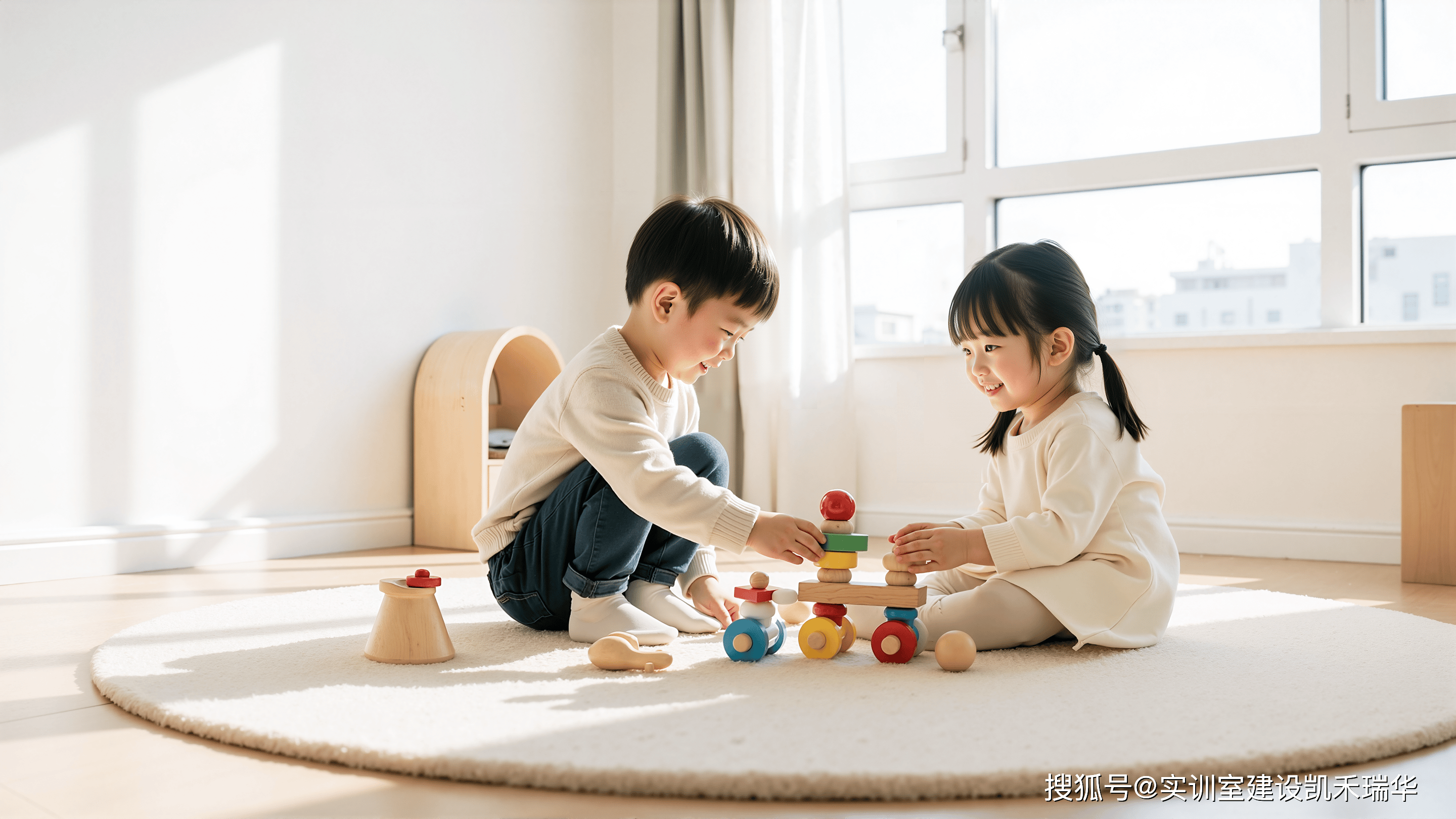 花瓣素材_常规内容-人物系列写实感两位亚洲儿童坐在地上玩积木图片_194628188.png