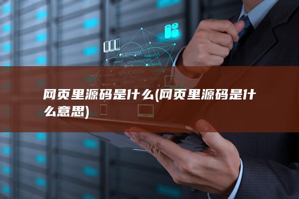 网页里源码是什么意思