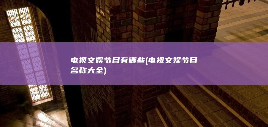 电视文娱节目有哪些