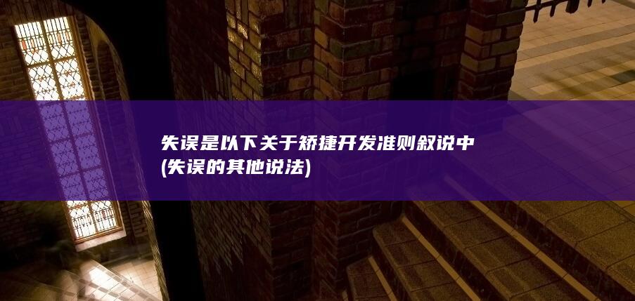 失误的其他说法