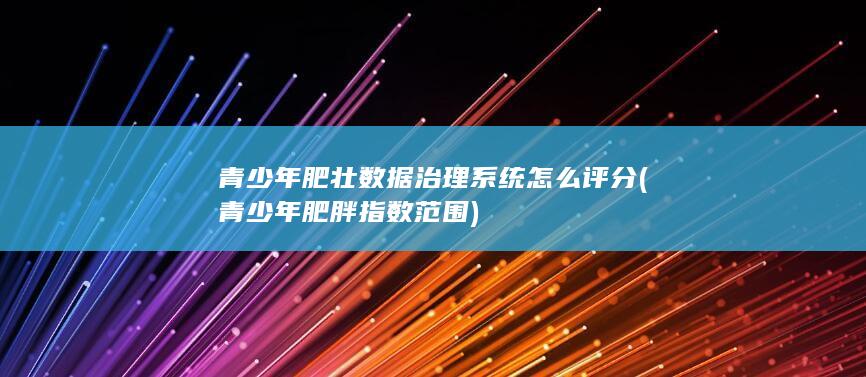 青少年肥壮数据治理系统怎么评分