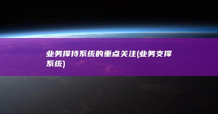 业务撑持系统的重点关注
