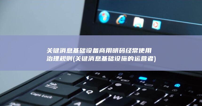 关键消息基础设施的运营者