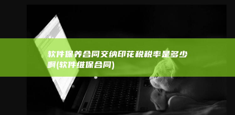 软件保养合同交纳印花税税率是多少啊