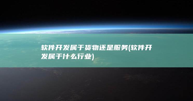软件开发属于货物还是服务